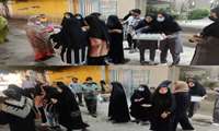 برپایی ایستگاه صلواتی و جشن شادی روز زن مقابل آموزشگاه بهورزی میناب